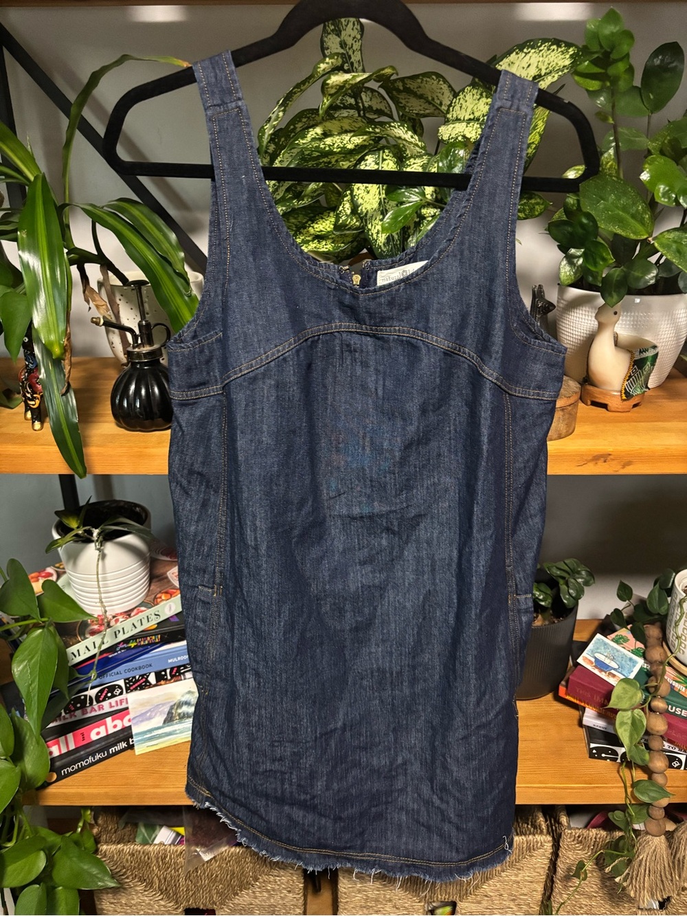 Natural Life Denim Sleeveless Shift Dress - Dark Blue | Medium